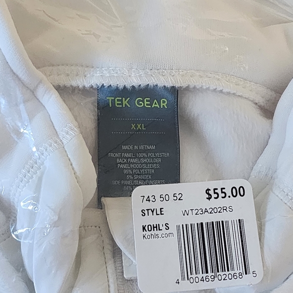 Women's Tek Gear Hooded Mixed Media White Jacket CHOOSE SIZE - Picture 3 of 16